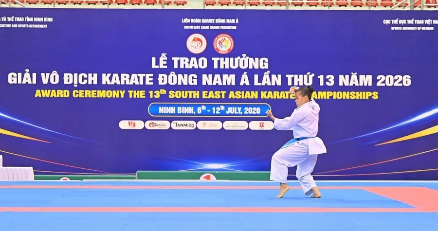 VĐV bước vào tranh tài giải vô địch Đông Nam Á 2026 tại Ninh Bình. Ảnh: AKF