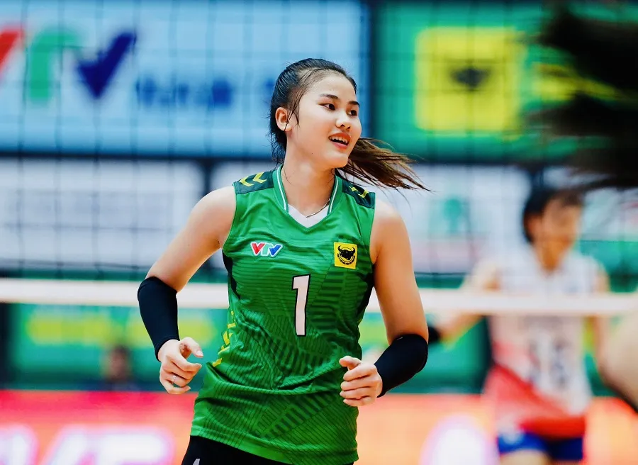 Cầu thủ Nguyễn Thị Trà My của đội tuyển bóng chuyền nữ Việt Nam. Ảnh: DŨNG PHƯƠNG