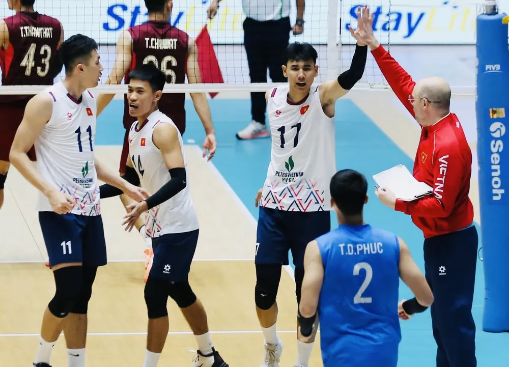 Đội tuyển bóng chuyền nam Việt Nam có hạng 4 chung cuộc tại chặng thứ nhất của SEA V.Cup 2026. Ảnh: SAVA