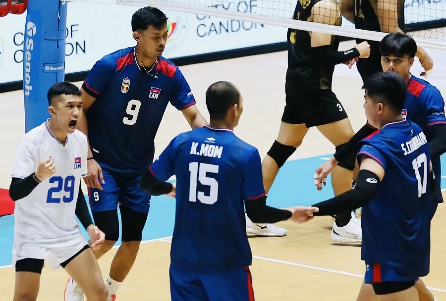 Đội nam Campuchia đã vô địch chặng thứ nhất giải SEA V.Cup 2026. Ảnh: SAVA
