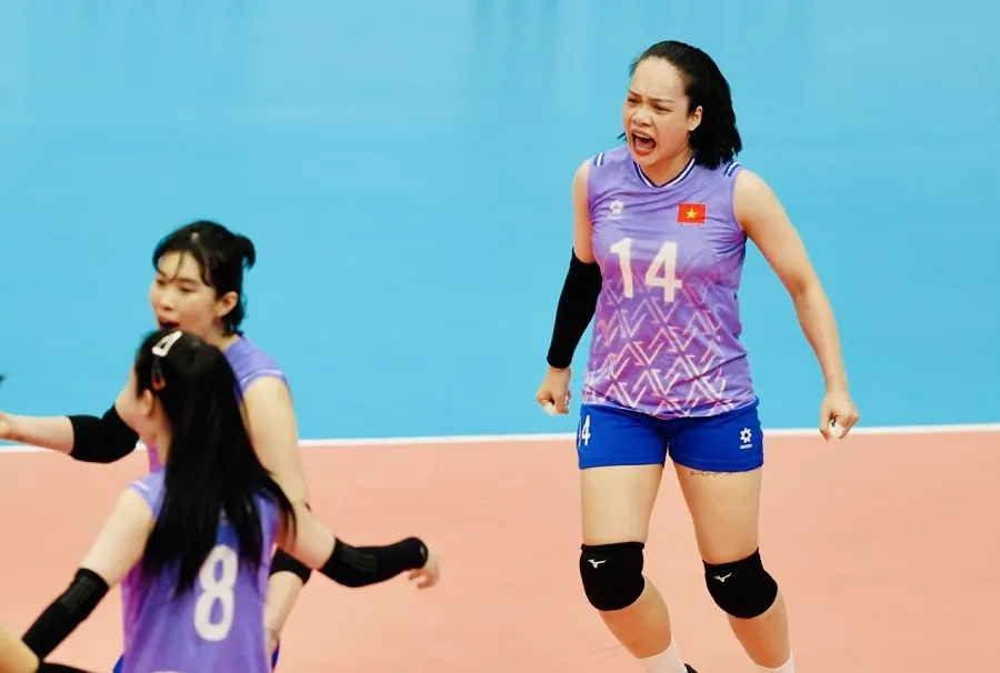 Võ Thị Kim Thoa đang là cầu thủ nhiều kinh nghiệm nhất ở vị trí chuyền hai tại đội tuyển bóng chuyền nữ Việt Nam. Ảnh: DŨNG PHƯƠNG