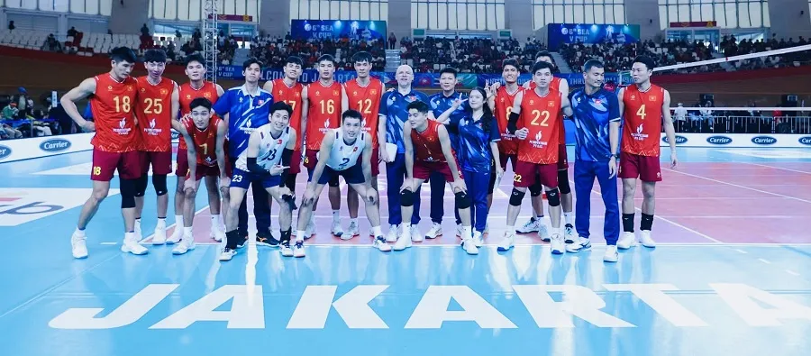 Đội tuyển bóng chuyền nam Việt Nam đã chơi xuất sắc tại chặng thứ 2 giải SEA V.Cup 2026. Ảnh: SAVA