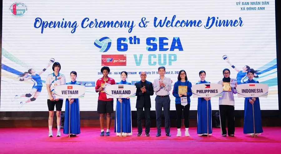 Các đội bóng đã được chủ nhà chào mừng tới Việt Nam tham dự chặng thứ nhất giải SEA V.Cup 2026. Ảnh: VFV