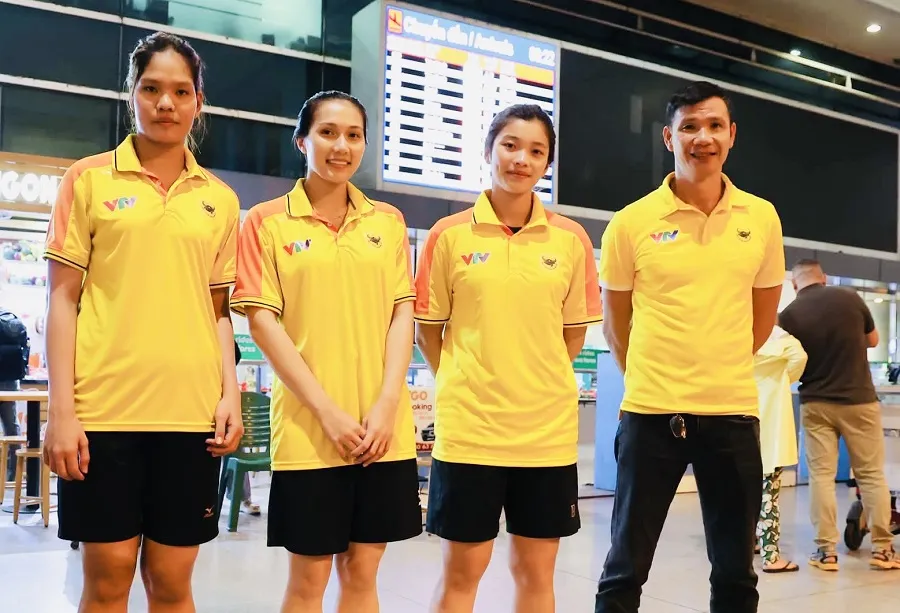 Các cầu thủ VTV Bình Điền Long An về nước sau thời gian tập huấn tại Nhật Bản vừa qua. Ảnh: VTVBĐLA