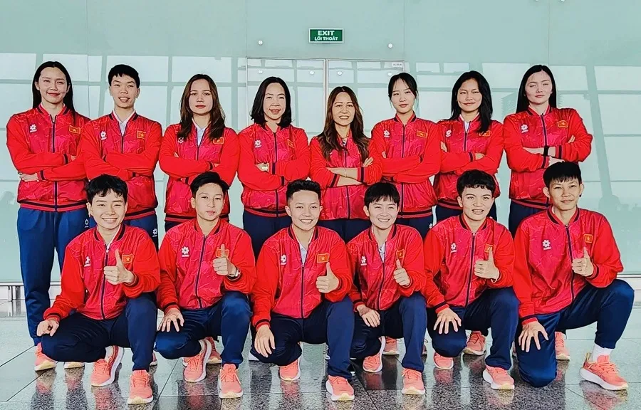Đội tuyển cầu mây nữ Việt Nam. Ảnh: THÁI XUÂN