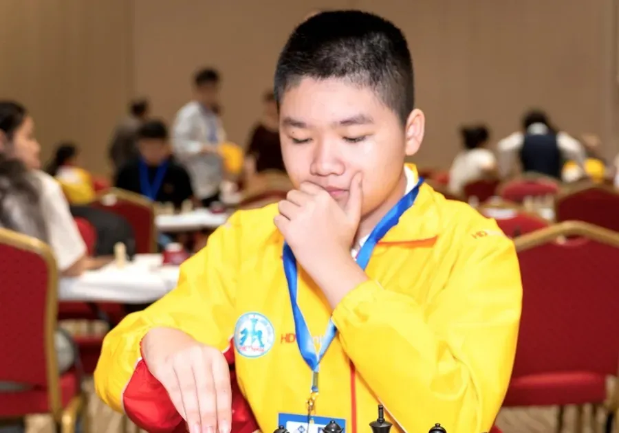 Kỳ thủ Đinh Nho Kiệt của cờ vua trẻ Việt Nam. Ảnh: CHESSVN