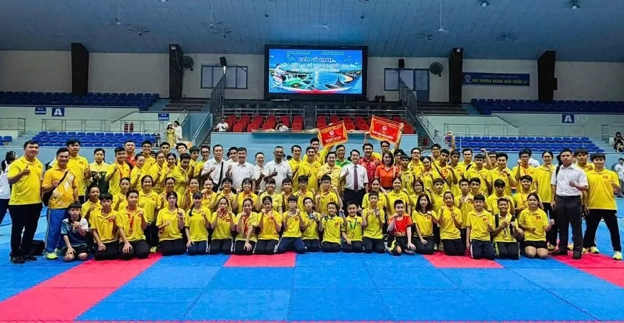 Đội karate TPHCM đã tranh tài tại Đắk Lắk và có kết quả tốt nhất (Ảnh: KARATE TPHCM)