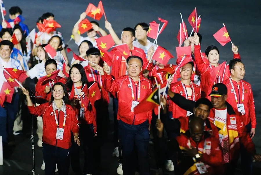 Đoàn thể thao Việt Nam chuẩn bị Lễ xuất quân tham dự ASIAD 20. Ảnh: DŨNG PHƯƠNG