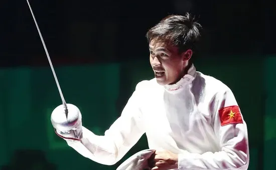 Nguyễn Tiến Nhật vẫn là kiếm thủ có nhiều kinh nghiệm nhất nội dung kiếm ba cạnh nam. Ảnh: DŨNG PHƯƠNG