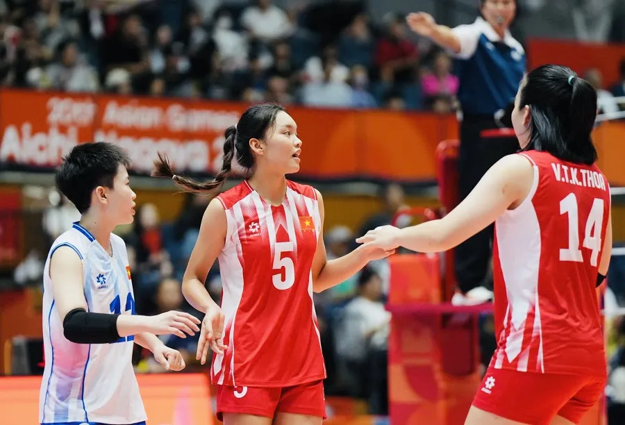 Đội tuyển bóng chuyền nữ Việt Nam sẽ thi đấu với Hàn Quốc trong ngày 18-9. Ảnh: VFV