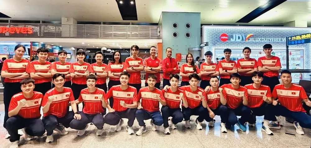 Đội tuyển cầu mây Việt Nam sang Nhật Bản dự ASIAD 20. Ảnh: LÊ THANH