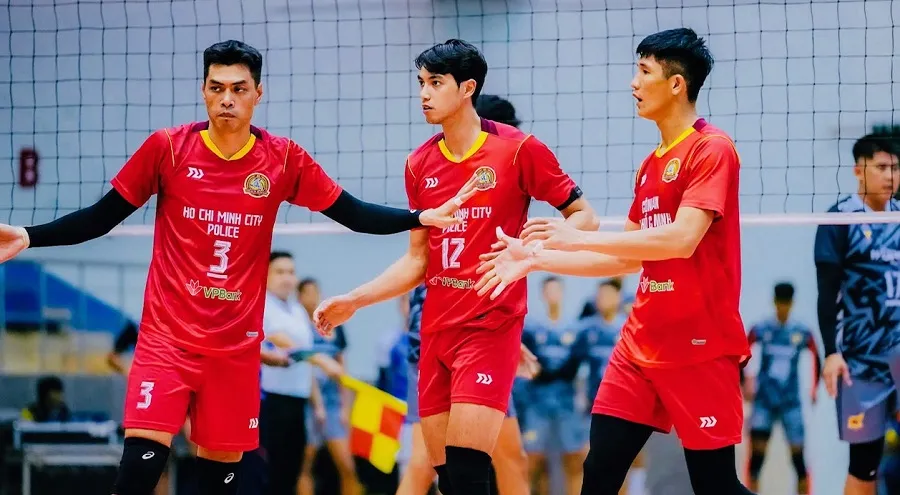 Đội nam Công an TPHCM có vị trí hạng nhì tại Giải bóng chuyền quốc tế Thành phố Đồng Nai mở rộng 2026. Ảnh: CÔNG AN TPHCM