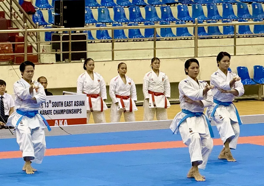 Đội kata nữ của karate Việt Nam sẽ thi đấu ngày 22-9 để tìm cơ hội tranh huy chương tại ASIAD 20. Ảnh: MINH CHIẾN