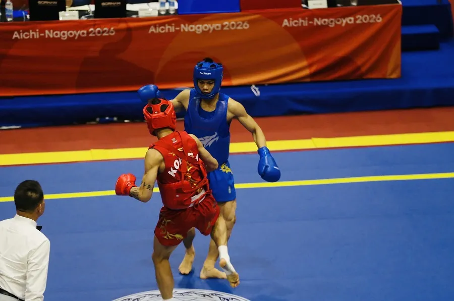 Các hạng cân đối kháng môn tán thủ tại ASIAD 20 diễn ra rất quyết liệt. Ảnh: LƯỢNG LƯỢNG