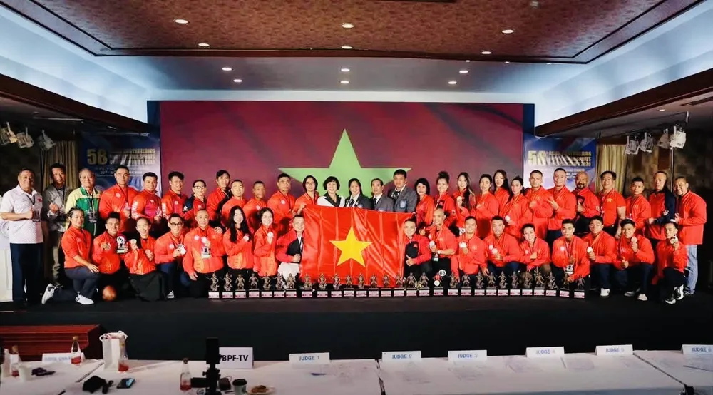 Đội tuyển thể hình Việt Nam vừa thi đấu Giải vô địch châu Á 2026 tại Thái Lan. Ảnh: THU QUỲNH