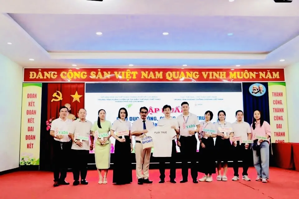 Việc giáo dục phòng, chống doping được Trung tâm phòng chống doping Việt Nam tổ chức thực hiện tại tất cả các đơn vị trên cả nước. Ảnh: VADA