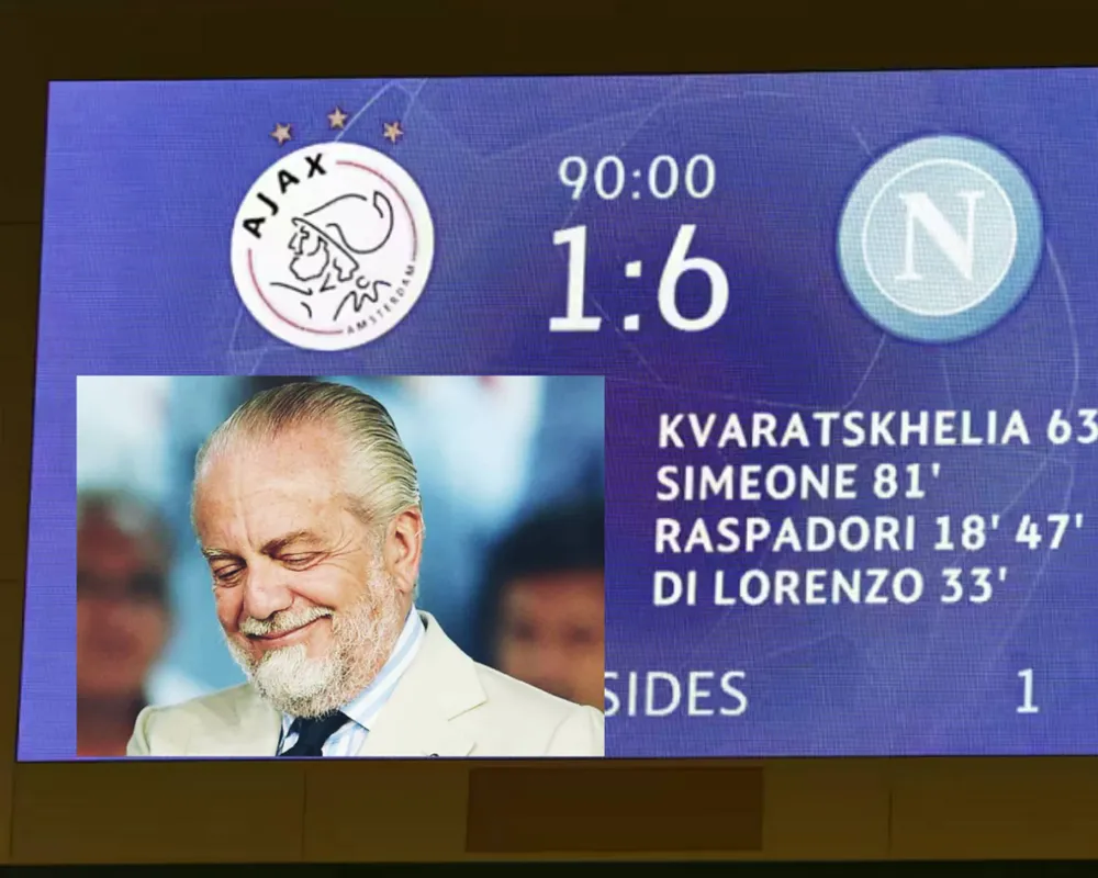 Chủ tịch De Laurentiis "xát muối" Ajax sau trận thua thảm