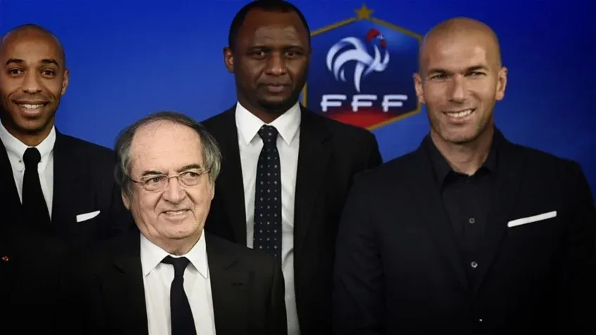 Chủ tịch Le Graet và Zidane, Viera và Henry trong quá khứ