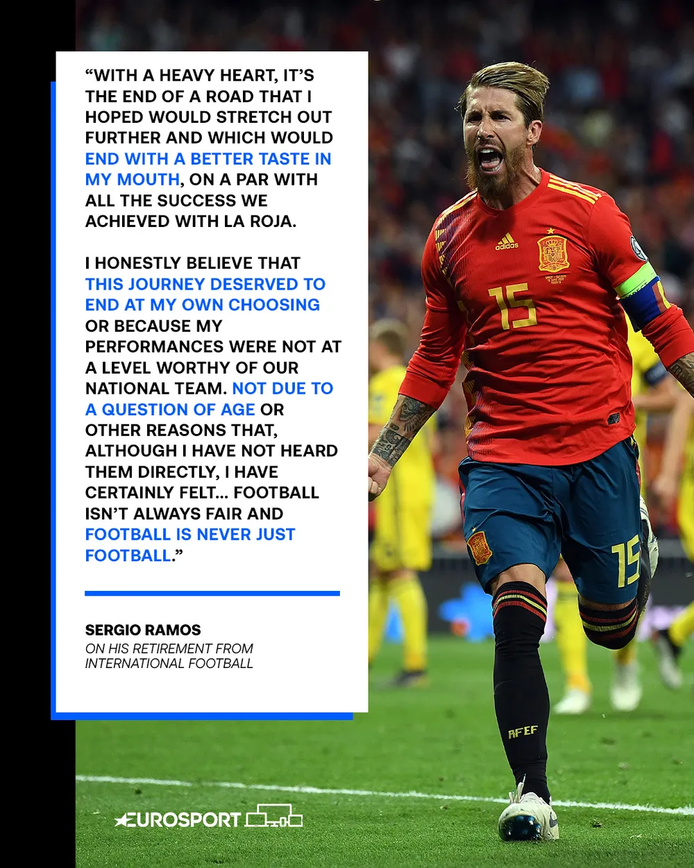Lời chia tay đội tuyển Tây Ban Nha đầy chua chát của Sergio Ramos