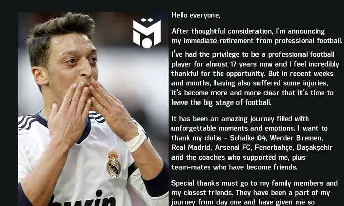 Tuyên bố giải nghệ của Ozil