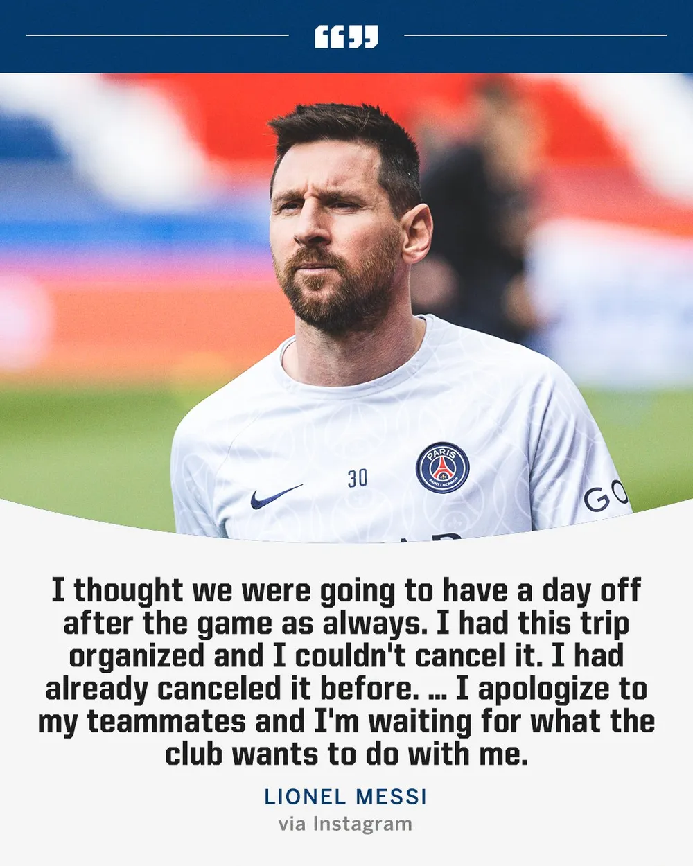 Lời xin lỗi của Messi ảnh 1