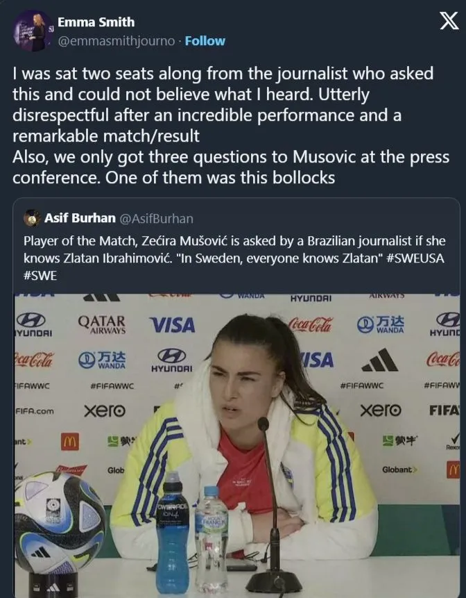 Phóng viên Emma Smith bất bình vì sự việc Phóng viên Emma Smith bất bình vì sự việc