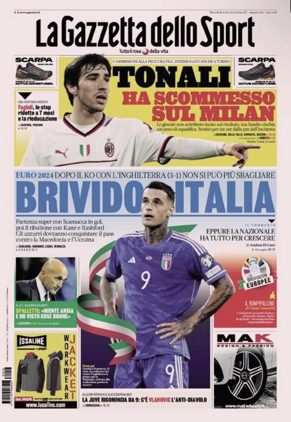 Tonali đã tham gia cá cược bất hợp pháp vào chính những trận đấu của AC Milan