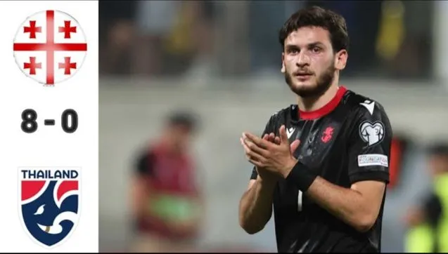 Kvaratskhelia lấy lại phong độ sau chiến thắng đậm trước Thái Lan Kvaratskhelia lấy lại phong độ sau chiến thắng đậm trước Thái Lan