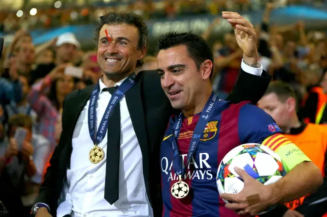 Luis Enrique cùng học trò Xavi vô địch Champions League cách đây gần một thập kỷ