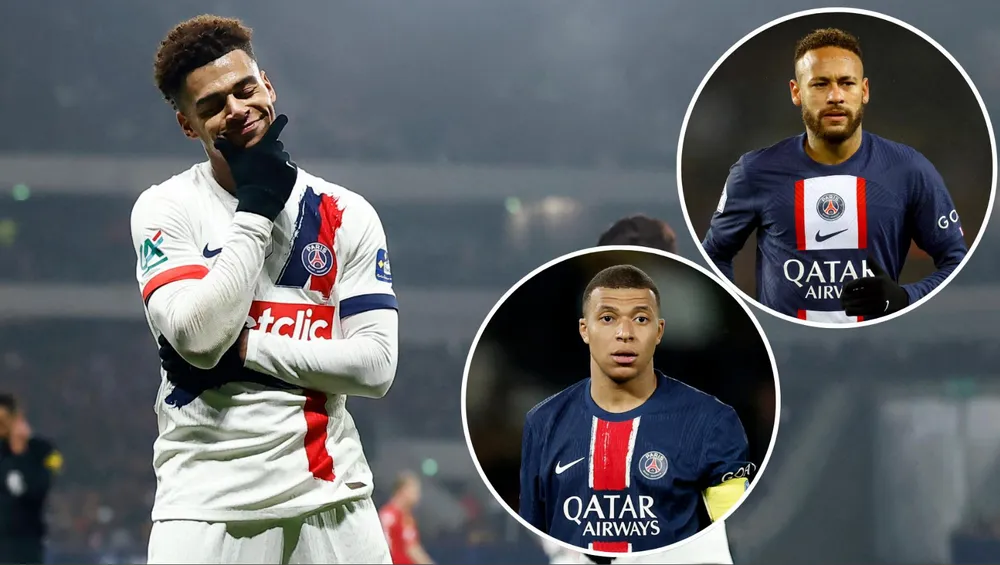 Sao trẻ PSG Desire Doue được so sánh giống Neymar hơn Mbappe