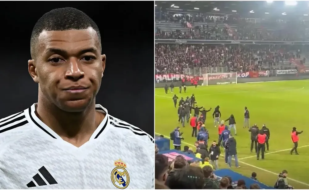 Mbappe bị chỉ trích dữ dội trong ngày SM Caen xuống hạng. Ảnh: Getty Images & X