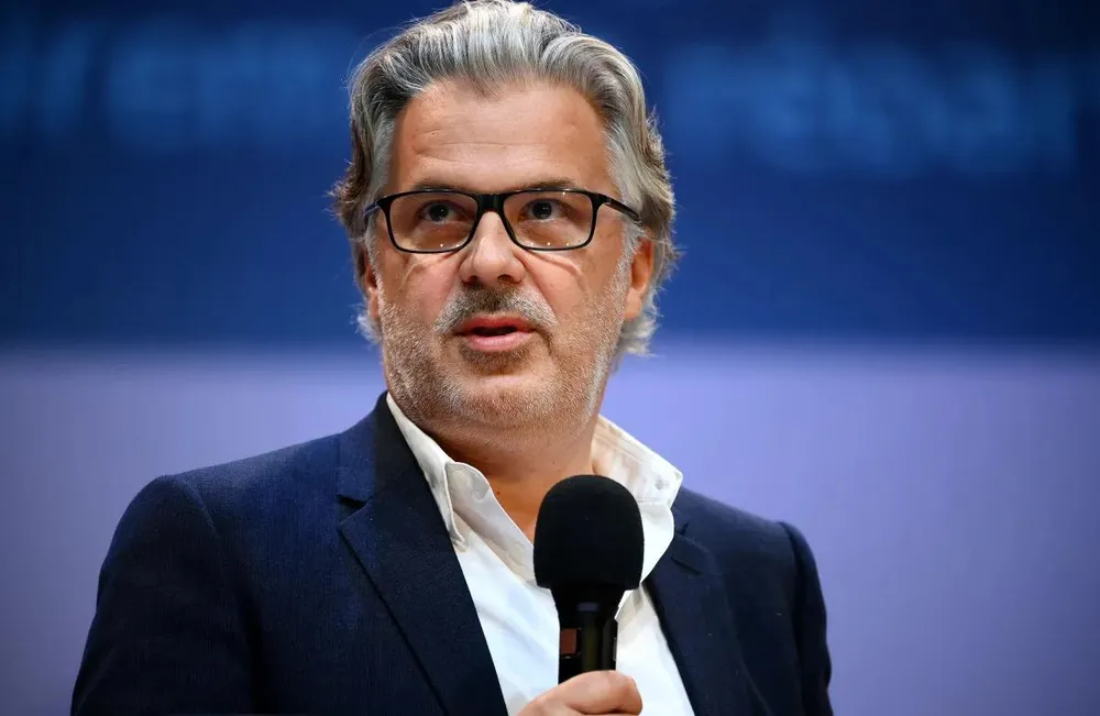 Chủ tịch Cơ quan điều hành các giải bóng đá chuyên nghiệp tại Pháp (LFP) Vincent Labrune. Ảnh: AFP