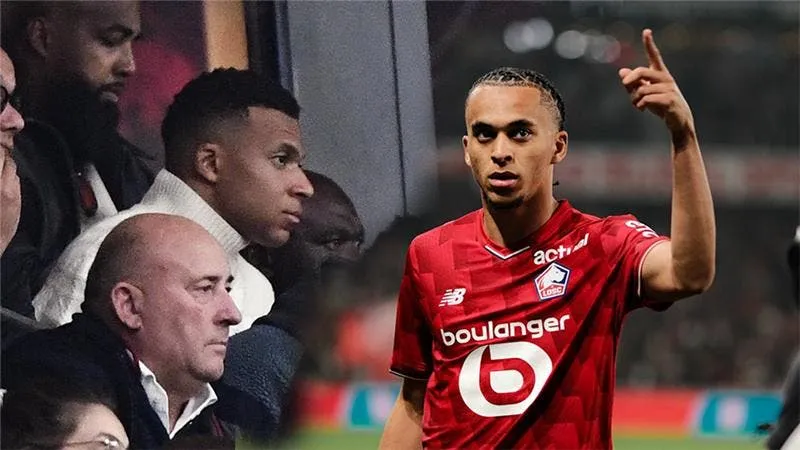 Kylian Mbappe chứng kiến em trai Ethan Mbappe ghi bàn vào lưới đội bóng cũ PSG. Ảnh: beIN SPORTS