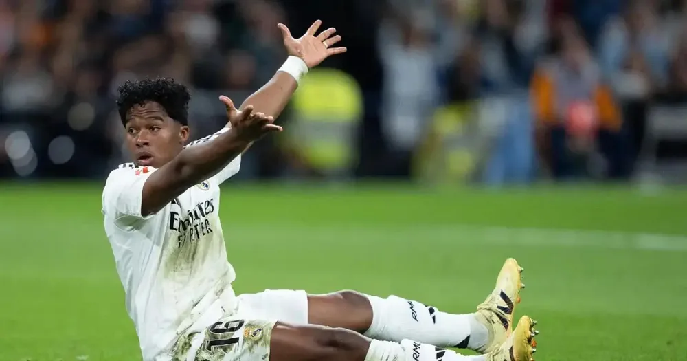 Endrick mới đá vỏn vẹn 11 phút mùa này tại Real Madrid. Ảnh: Getty Images
