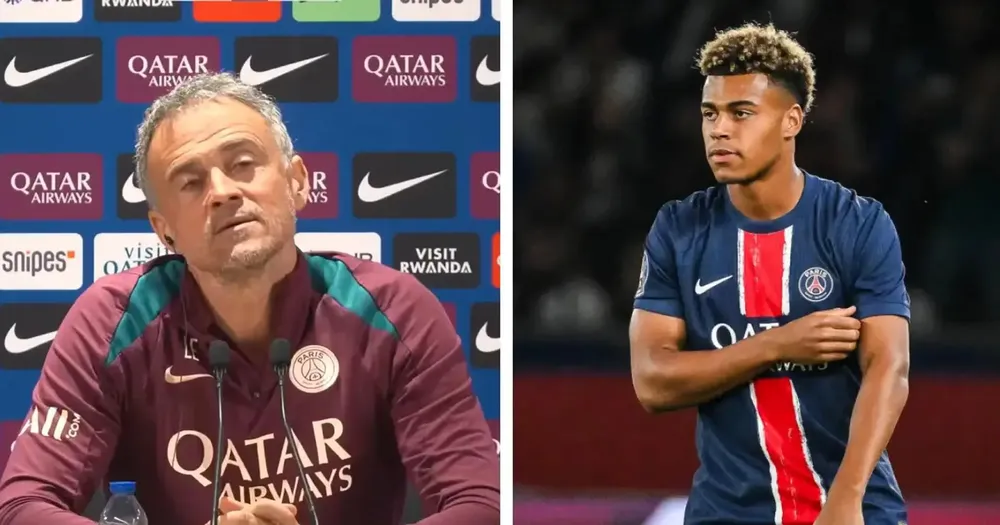 Luis Enrique động viên Desire Doue sau giai đoạn khó khăn. Ảnh: Getty Images