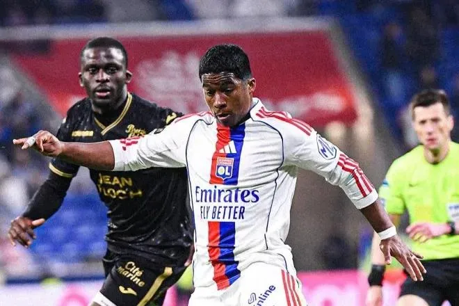 Endrick Endrick góp công trong chiến thắng 2-0 của Olympique Lyon trước Lorient. Ảnh: Ligue 1