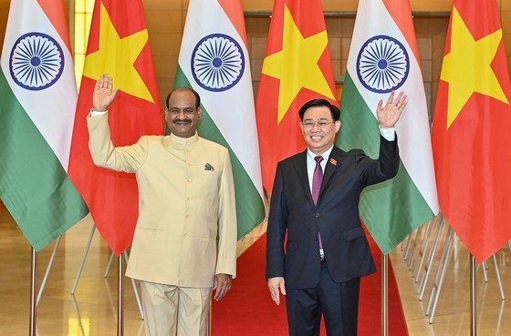 N.A Chairman Vuong Dinh Hue receives Indian Lower House Speaker  ảnh 2