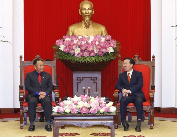 Party official welcomes Lao youth union delegation ảnh 1