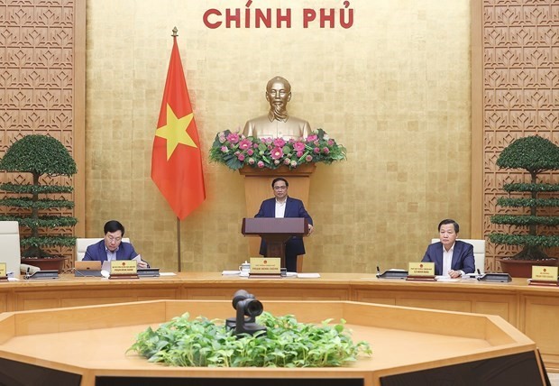 Prime Minister Pham Minh Chinh speaks at the event. (Photo: VNA)