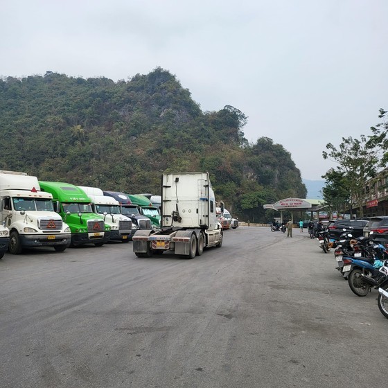 Cargo trucks waiting for import and export procedures in Lang Son Province. (Photo: SGGP) Cargo trucks waiting for import and export procedures in Lang Son Province. (Photo: SGGP)