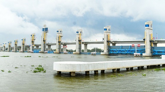 The Cai Lon - Cai Be irrigation system has contributed to preventing saline intrusion from the West Sea. (Photo: SGGP)