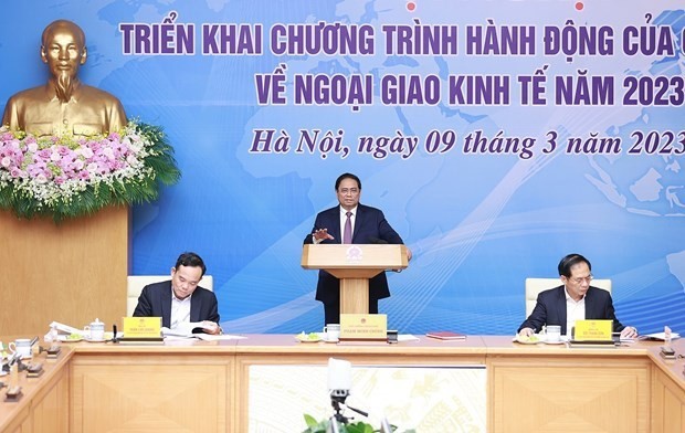 At the conference on the implementation of the Government’s action program materializing a directive by the Party Central Committee's Secretariat on economic diplomacy. (Photo: VNA)