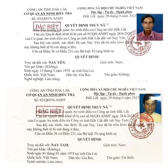 Wanted decision for suspects Nay Yen and Nay Tam