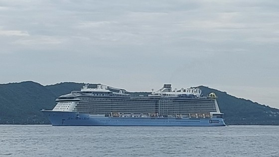 The Cyprus-flagged cruise ship Spectrum of the Seas arrives at Nha Trang Port on August 2.