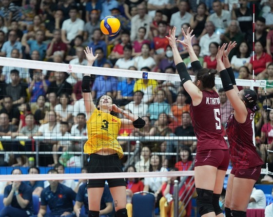 Tran Thi Thanh Thuy is recognized as the exceptional outside hitter in the first round of the tournament.