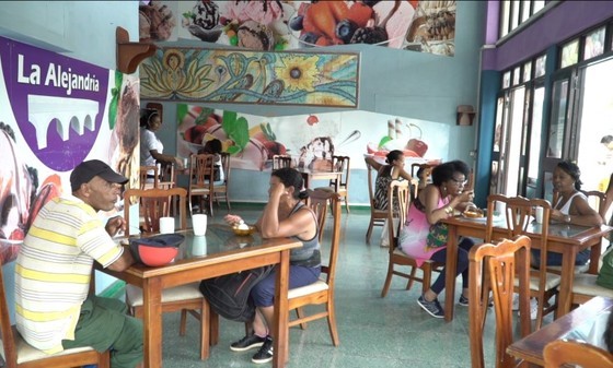 A private ice cream parlor in Cuba
