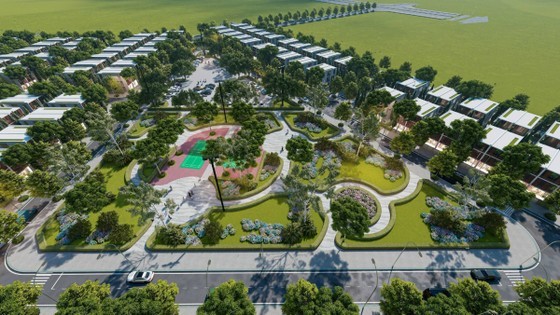 Perspective of a resettlement area serving the Ring Road 4 project in the Hanoi Capital Region