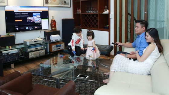 Many Vietnamese families entertain themselves with international television programs.
