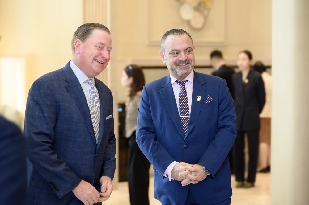 John Hearns, Senior Vice President, Global Residential Operations, Marriott International (left) and Mahdi Samhouri, Deputy Head of Design cum Deputy Head of Project Development, Masterise Homes at the grand opening ceremony.