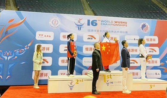 Dang Tran Phuong Nhi claims a valuable silver medal in her debut at the World Wushu Championships. Dang Tran Phuong Nhi claims a valuable silver medal in her debut at the World Wushu Championships.